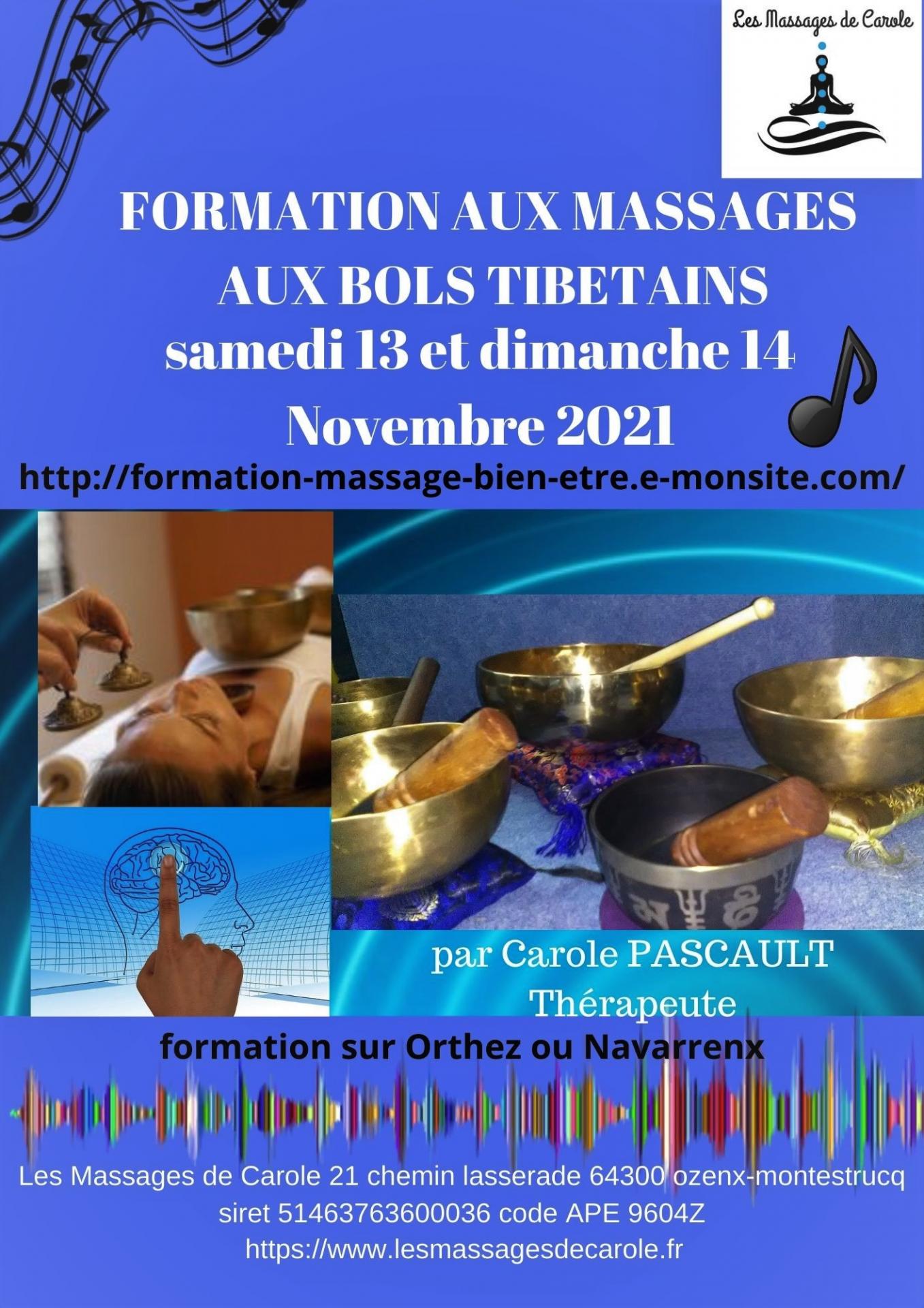 Formation aux massages aux bols tibetains 2021